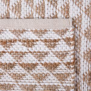 Dywan beżowo-biały juta bawełna naturalny ręcznie wykonany 140 x 200 cm Tunceli Beliani