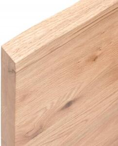 Półka, brązowa, 100x30x(2-4) cm, lakierowane lite drewno dębowe