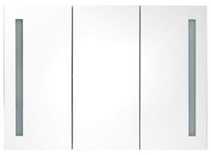 Szafka łazienkowa z lustrem i LED, 89x14x62 cm, lśniąca czerń
