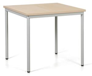 Stół do jadalni TRIVIA, jasnoszara konstrukcja, 800 x 800 mm, orzech