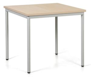 Stół do jadalni TRIVIA, jasnoszara konstrukcja, 800 x 800 mm, brzoza