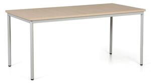 Stół do jadalni TRIVIA, jasnoszara konstrukcja, 1600 x 800 mm, brzoza