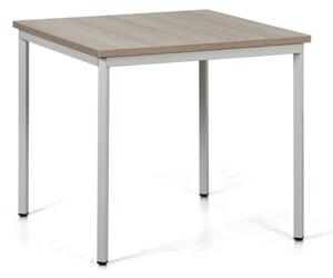 Stół do jadalni TRIVIA, jasnoszara konstrukcja, 800 x 800 mm, dąb naturalny