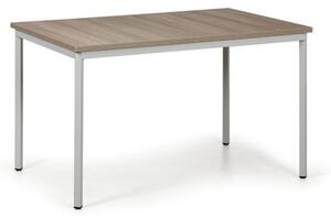 Stół do jadalni TRIVIA, jasnoszara konstrukcja, 1200 x 800 mm, dąb naturalny