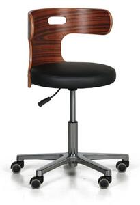 Krzesło robocze GINNY, uniwersalne kółka, czarne