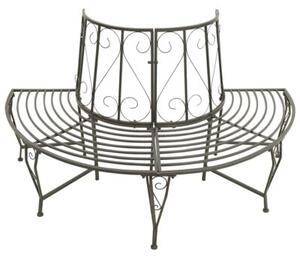 Półokrągła ławka pod drzewo, 160 cm, stalowa