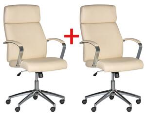 Krzesło biurowe HOLT 1+1 GRATIS, beżowe