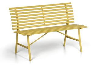 Metalowa ławka ogrodowa SPRING,żółta