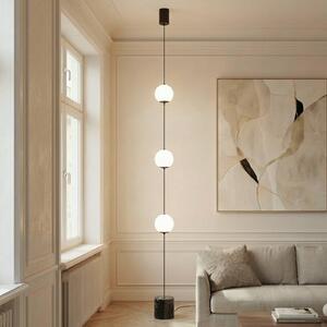 Lampa stojąca LED Darrow Lucande, możliwość ściemniania, biały / opal, salon / jadalnia, szkło, nowoczesny