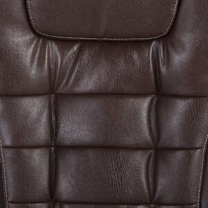 Fotel biurowy obrotowy tapicerowane podłokietniki regulowane brązowy Royal Beliani