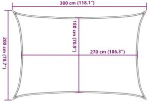 Żagiel przeciwsloneczny, 160 g/m², antracytowy, 2x3 m, hdpe