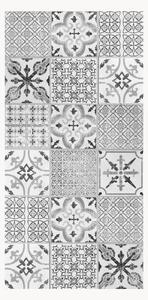 Mata podłogowa z winylu Collage Vintage Gris, antypoślizgowa