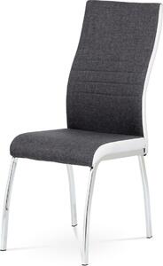 Krzeso do jadalni Autronic DCL-433 GREY2 - szara tkanina + biaa skóra ekologiczna