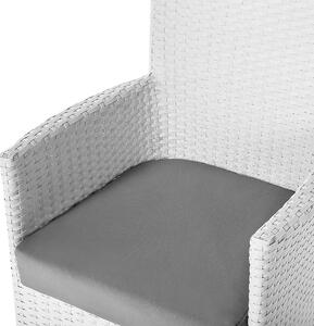 Zestaw 2 nowoczesnych krzeseł ogrodowych z rattanu biały Italy Beliani