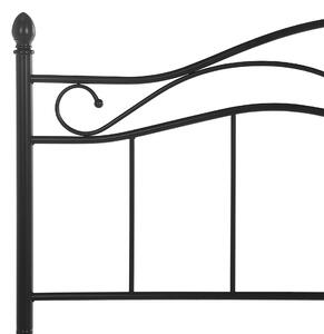 Retro rama łóżka 140 x 200 cm metalowa ze stelażem zagłówkiem czarna Antalia Beliani