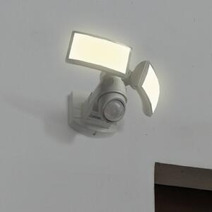 LUTEC Zewnętrzny reflektor ścienny LED z czujnikiem ARC, biały, 28 cm, 2-punktowa ARC, biały / opal, tworzywo sztuczne, nowoczesny