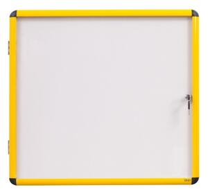 Gablota wewnętrzna z białą powierzchnią magnetyczną, żółta ramka, 720 x 674 mm (6xA4)