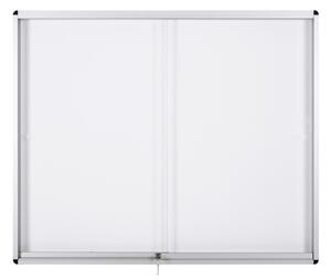 Gablota wewnętrzna z przesuwanymi drzwiami, biała magnetyczna, 967 x 706 mm