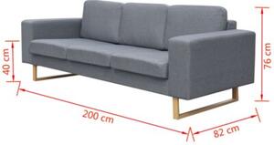 Sofa 3-os. jasnoszara