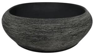 Umywalka nablatowa, szaro-czarna, owalna, 59x40x14 cm