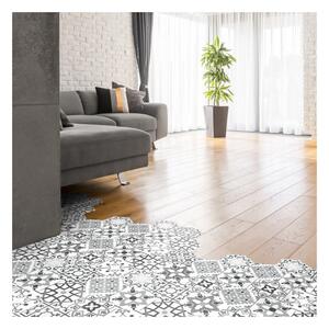 Zestaw 10 naklejek na podłogę Ambiance Floor Tiles Hexagons Francia, 40x90 cm