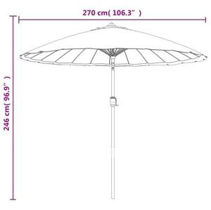 Parasol ogrodowy na słupku aluminiowym, 270 cm, czarny