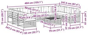 Zestaw mebli ogrodowych z litego drewna akacjowego z poduszkami, modułowy, nowoczesny design