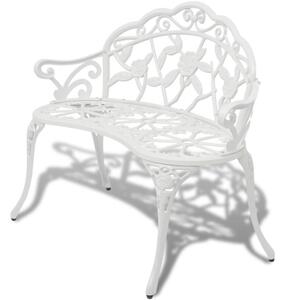 Ławka ogrodowa, 100 cm, odlewane aluminium, biała