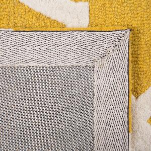 Wełniany dywan marokańska koniczyna 140 x 200 cm żółty tkany ręcznie Silvan Beliani