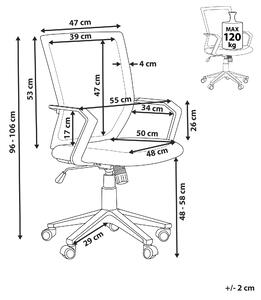 Krzesło biurowe z wysokim oparciem czarne siatka obrotowe regulowane Relief Beliani
