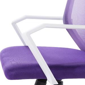Krzesło biurowe z wysokim oparciem ciemnoniebieskie siatka fioletowe regulowane Relief Beliani