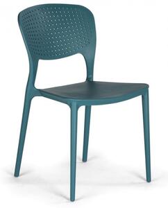 Plastikowe krzesło do jadalni EASY II, niebieskie