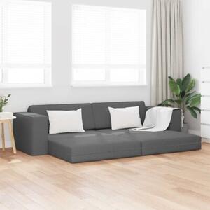 Sofa bed ciemnoszary 245 x 78 x 77 cm tkanina