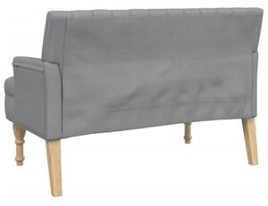 Ławka z poduszkami, jasnoszara, 113x64,5x75,5 cm, tkanina