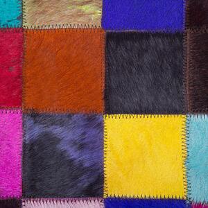 Dywan chodnik 200 x 300 cm skórzany patchworkowy ręcznie tkany wielokolorowy Enne Beliani