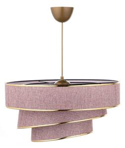 Lampa wisząca w różowo-złotym kolorze z tekstylnym kloszem ø 40 cm Couper – Opviq lights