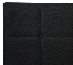 Łóżko kontynentalne materac 160 x 200 cm tapicerowane pikowane czarne Admiral Beliani