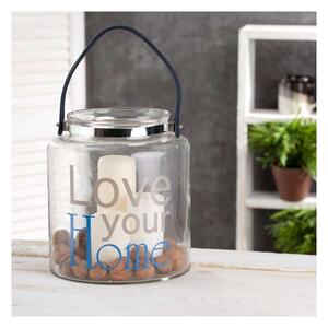 Pojemnik Love your Home, szklany z rączką wys. 25cm