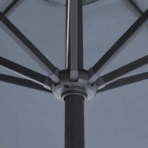 Parasol ogrodowy metalowy ø 266 cm składany oświetlenie LED ciemnoszary Rapallo Beliani