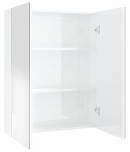 Szafka łazienkowa z lustrem, 60x15x75 cm, mdf, biel z połyskiem