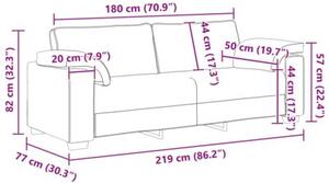 Sofa czarny 219 x 77 x 82 cm tkanina