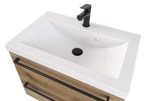 Szafka z umywalką typu loft 60 ATH DC MAT - Drewnodekor mat - Uchwyt Czarny Mat