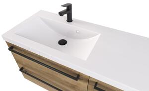 Szafka z umywalką typu loft ATHDC 90 D L MAT - Drewnodekor mat- Uchwyt Czarny Mat