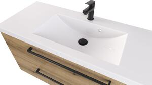 Szafka z umywalką typu loft 100 ATH DC MAT - Drewnodekor mat- Uchwyt Czarny Mat