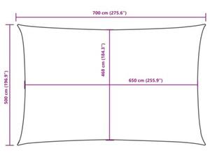 Żagiel ogrodowy, tkanina oxford, prostokątny, 5x7 m, beżowy