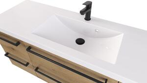 Szafka z umywalką typu loft 120 SZ/D ATH DC MAT - Drewnodekor mat - Uchwyt Czarny Mat