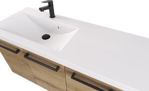 Szafka z umywalką typu loft 120 D SZ L ATH DC MAT - Drewnodekor mat - Uchwyt Czarny Mat