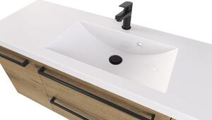 Szafka z umywalką typu loft 120 D/SZ ATH DC MAT - Drewnodekor mat- Uchwyt Czarny Mat