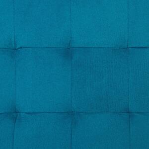 Tapicerowany puf skrzynia ze schowkiem pikowany welurowy niebieski Michigan Beliani