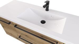Szafka z umywalką typu loft 120 D ATH DC MAT - Drewnodekor mat - Uchwyt Czarny Mat